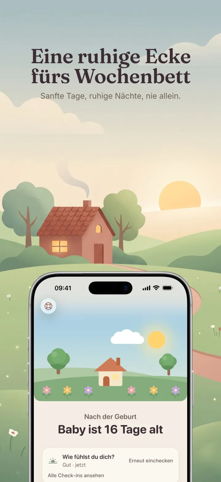 Screenshot der Postpartum-Hero-App