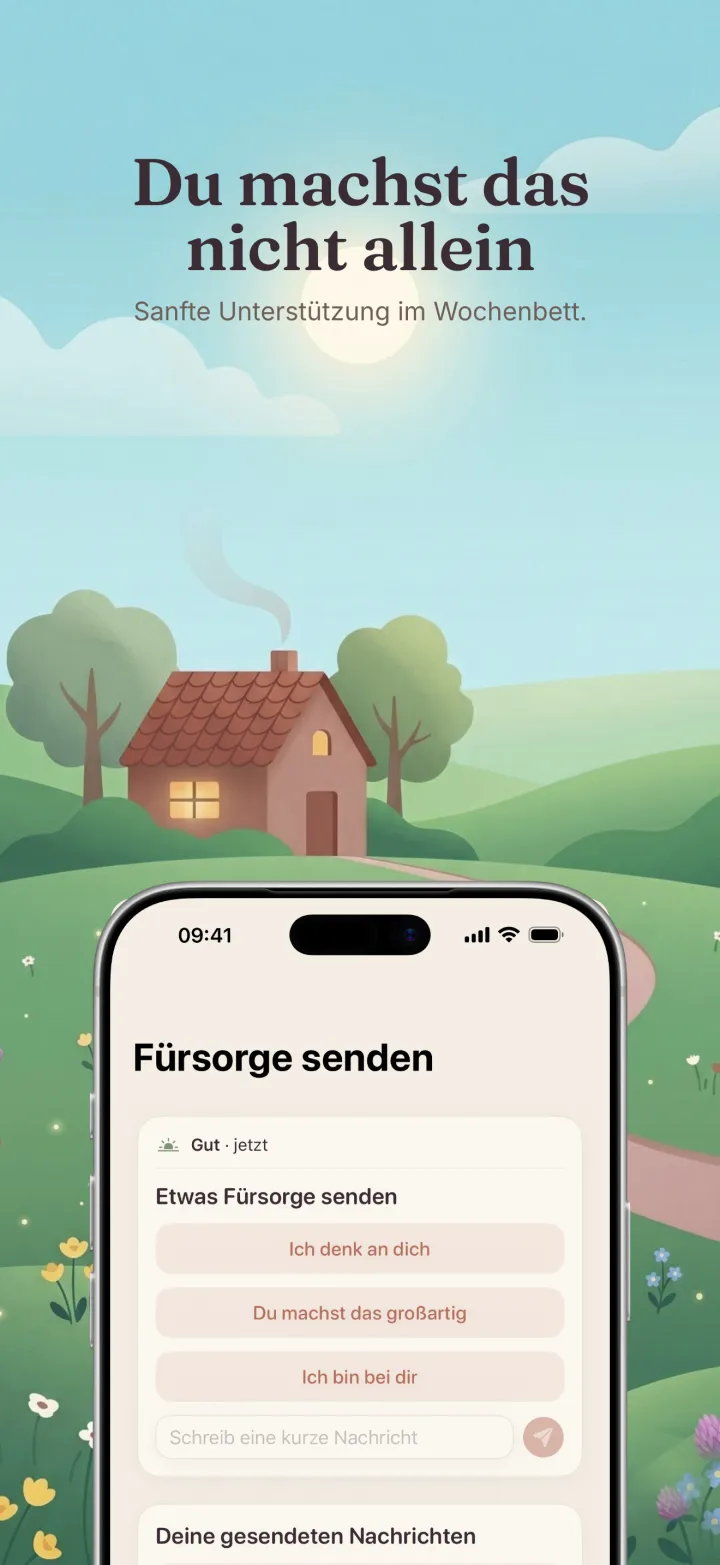 Screenshot der Postpartum-Hero-App
