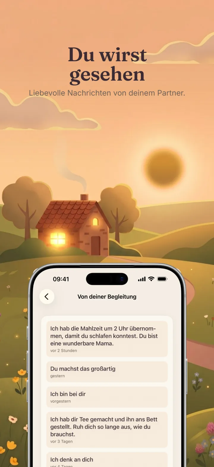 Screenshot der Postpartum-Hero-App