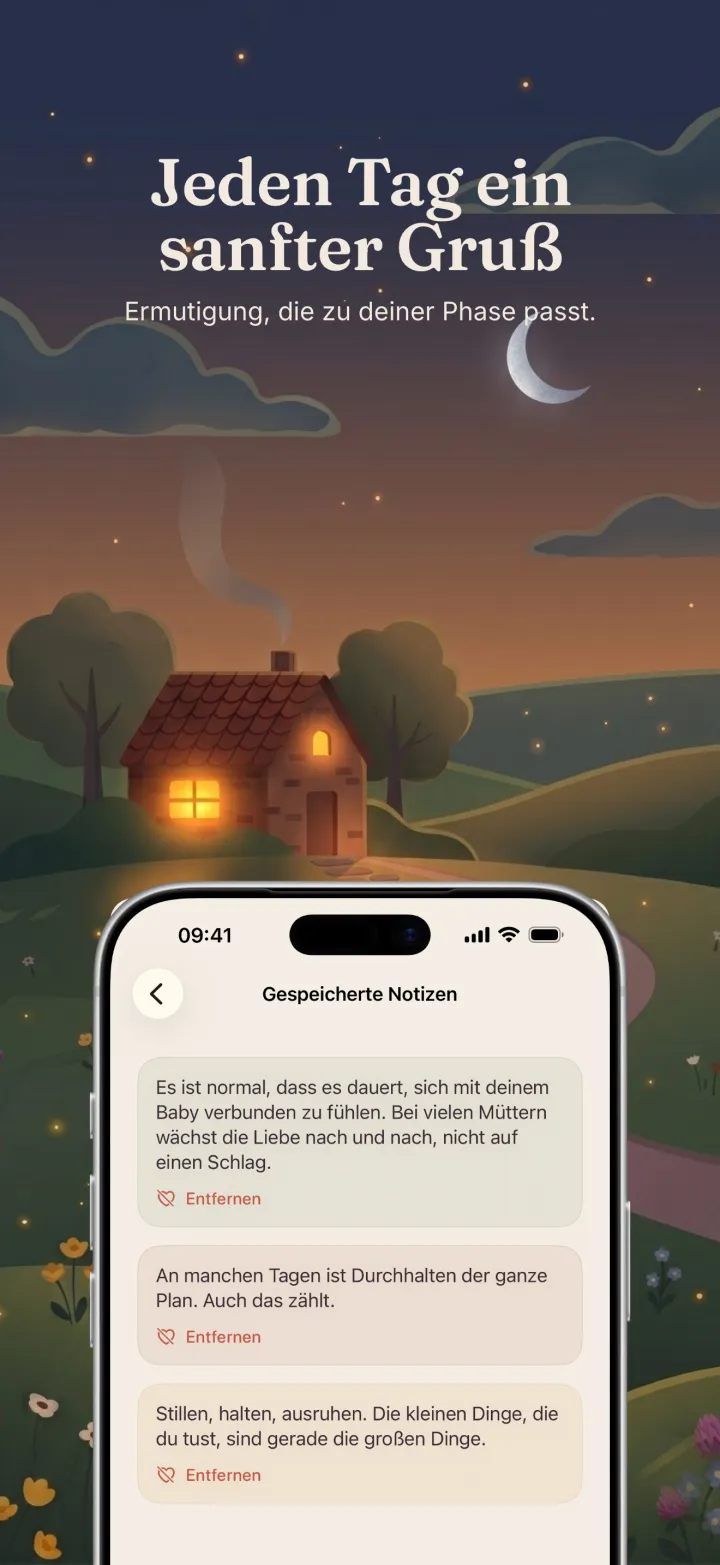 Screenshot der Postpartum-Hero-App