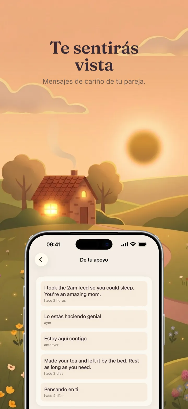Captura de pantalla de la app Postpartum Hero