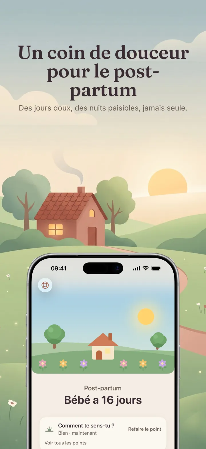 Capture d'écran de l'application Postpartum Hero