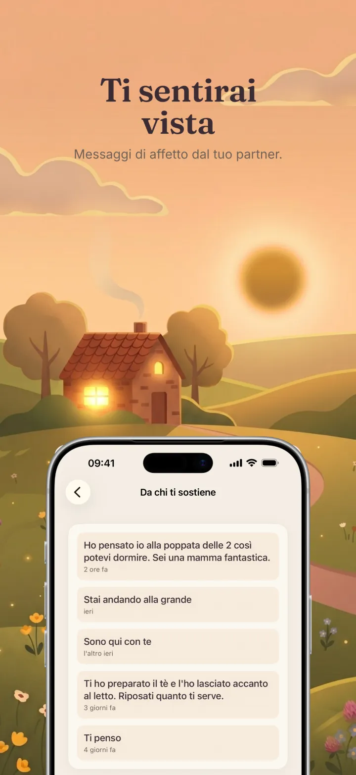 Schermata dell'app Postpartum Hero