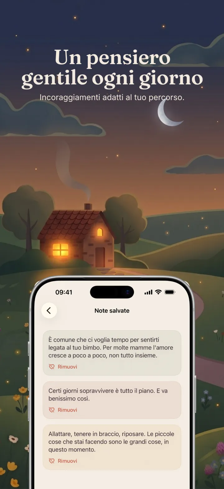 Schermata dell'app Postpartum Hero