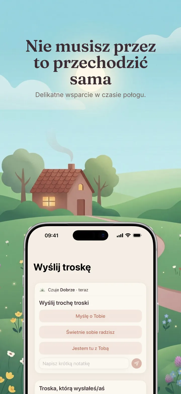 Zrzut ekranu aplikacji Postpartum Hero