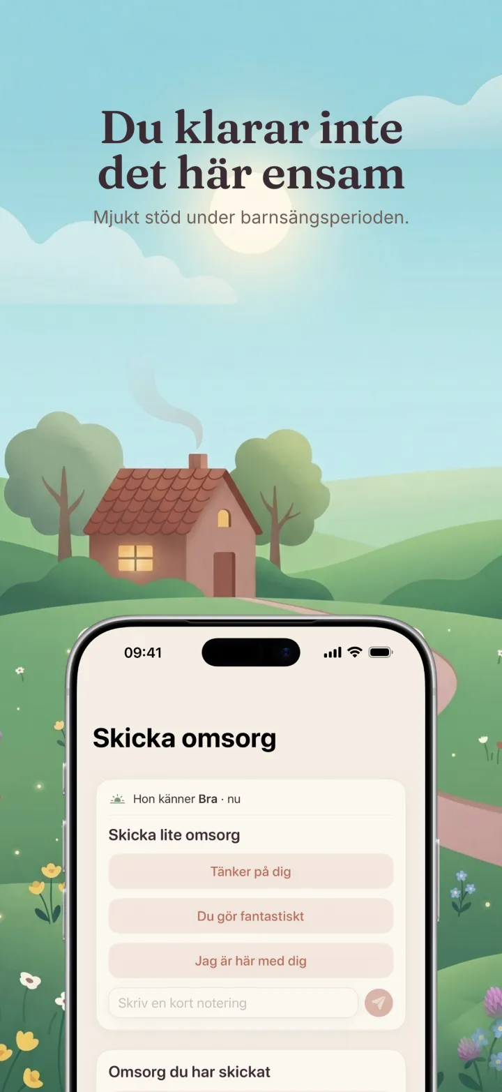 Skärmbild av appen Postpartum Hero