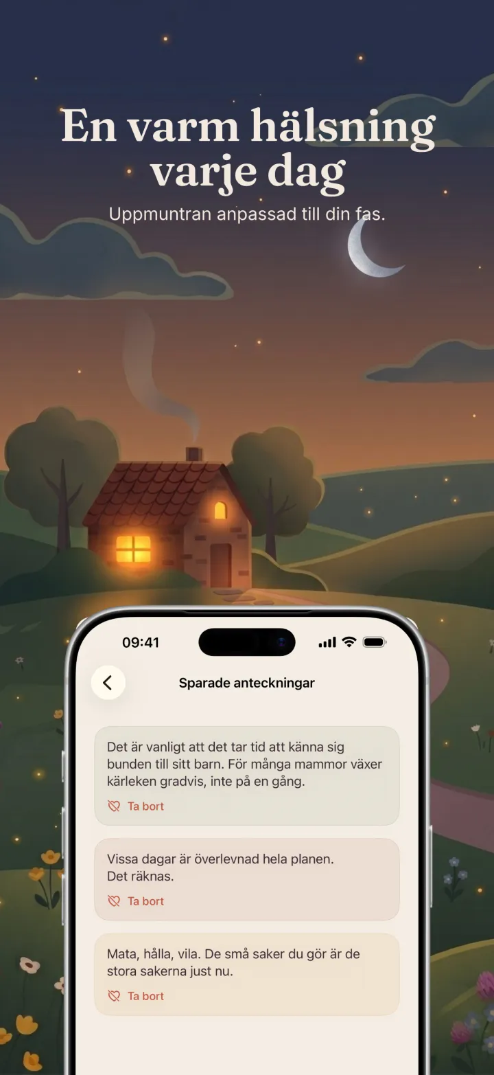 Skärmbild av appen Postpartum Hero
