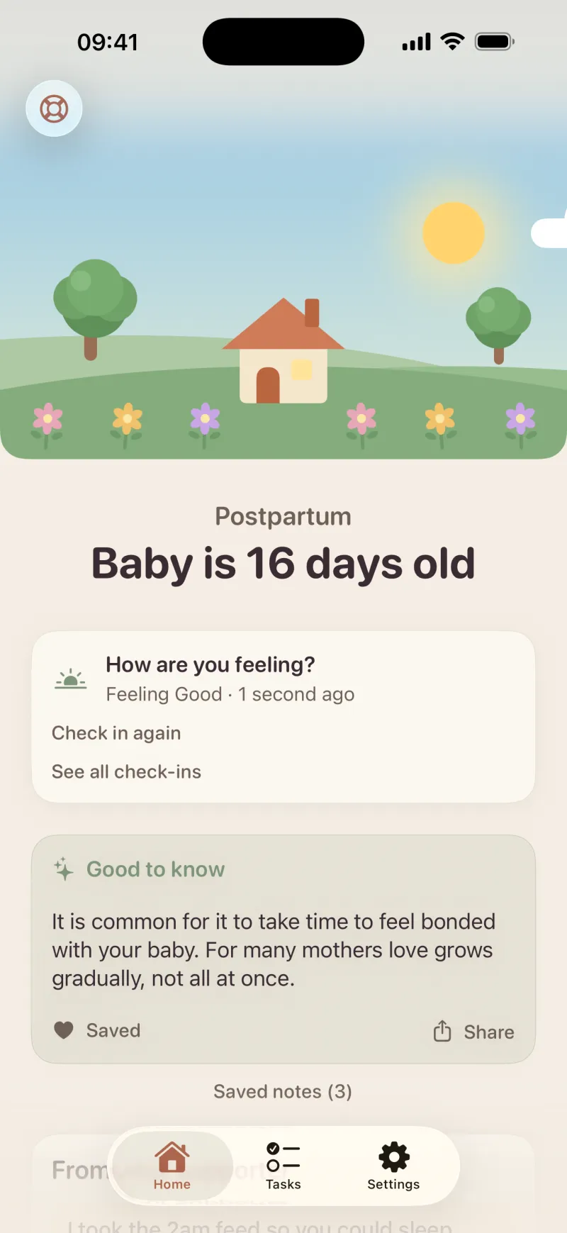 Postpartum Hero app screenshot